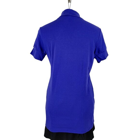 Vs Tee Shop Misses XL Blue Turtleneck Short Sleeve Top - Picture 2 of 7